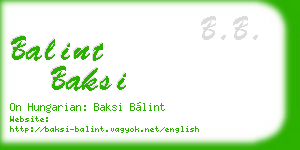 balint baksi business card