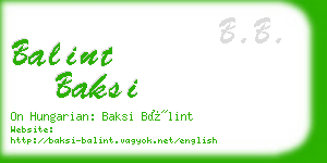 balint baksi business card